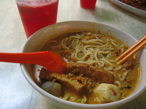 laksa and watermelon juice